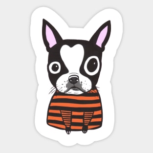 Boston Terrier Stripes Sticker